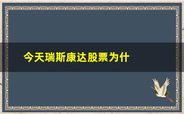 “今天瑞斯康达股票为什么涨停